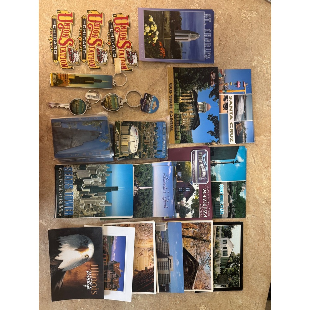 Chicago Illinois Souvenir Lot Sears Tower Union Station United Center Postcards